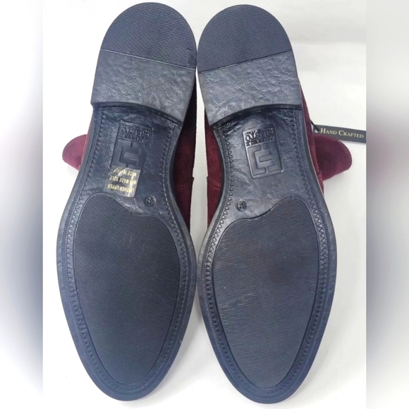 Emanuele Crasto Women's Mid Calf Burgundy Leather Boots Made In Italy Size 39 - Picture 7 of 9